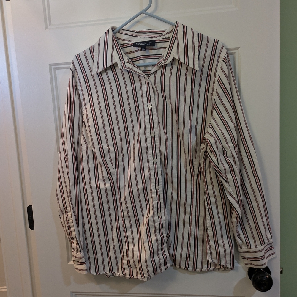 Jones New York Striped Buttondown Shirt, size 2X